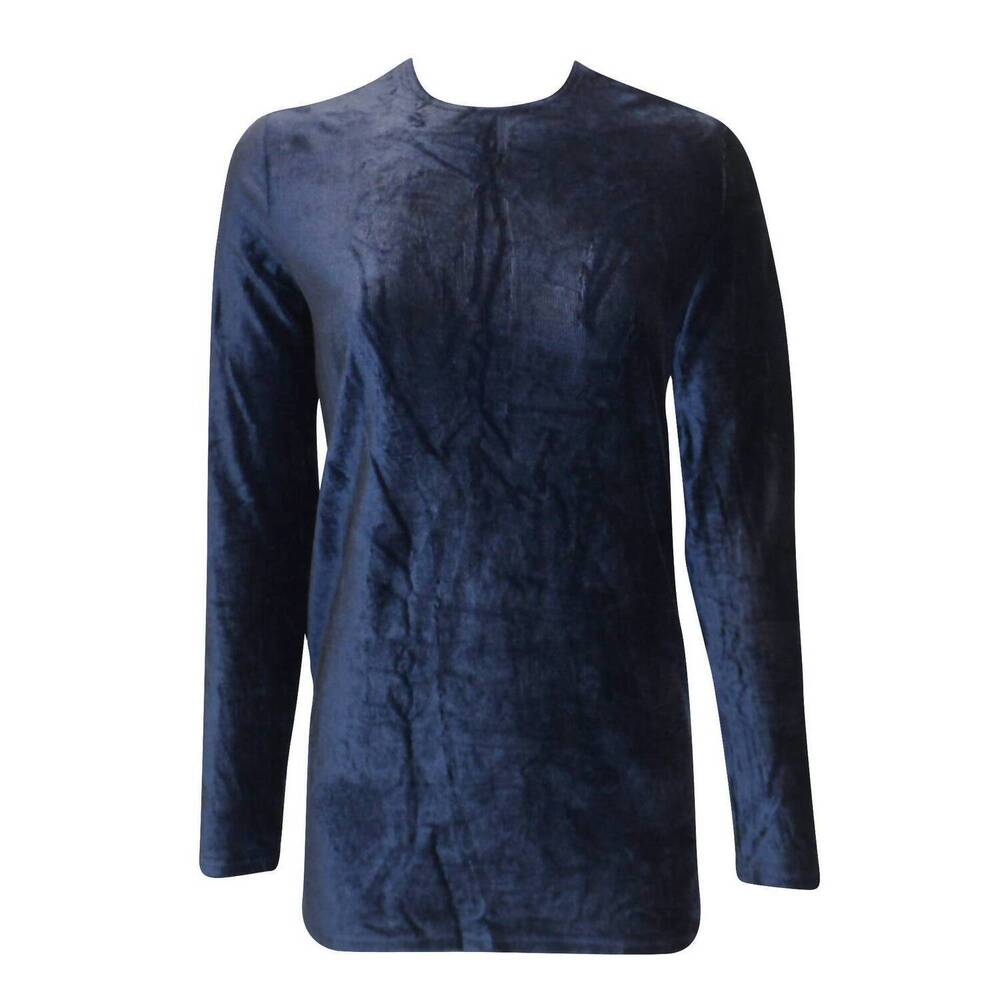 NEW DANIELLA FAYE women's velour sport top in navy